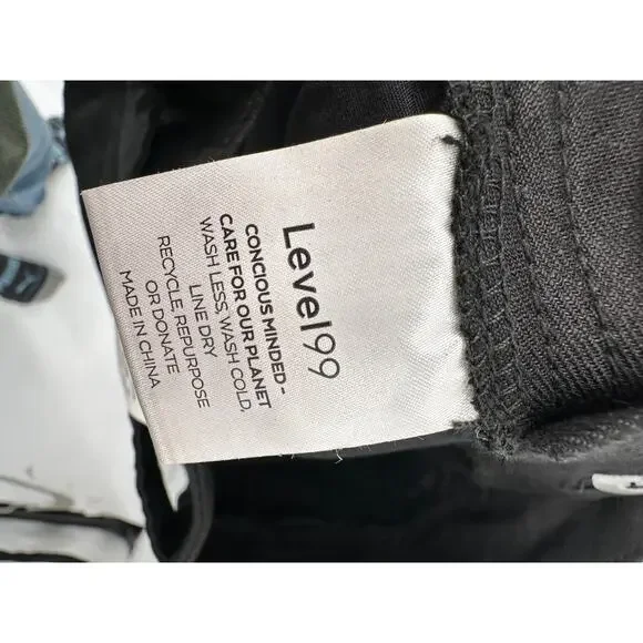 LEVEL99 NWT Bette Seamed Tie Waist Linen Straight Leg Trouser in Black // 00 - Picture 11 of 14